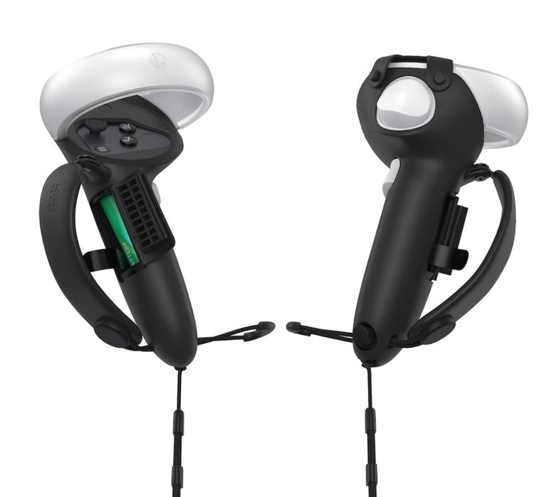 Set 2 huse pentru controler V3 pentru Oculus Quest 2, Kiwi Design, Versiune de top, Negru