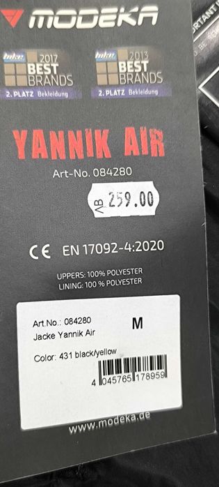 Мото яке  Modeka Yannik Air Black