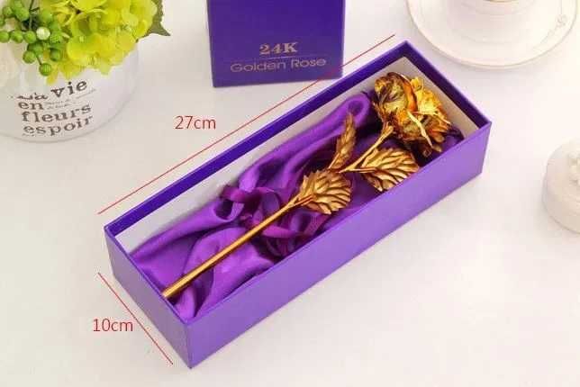 Trandafir suflat Aur / Gold 24k aur cadou perfect Sotie / Fete / Femei