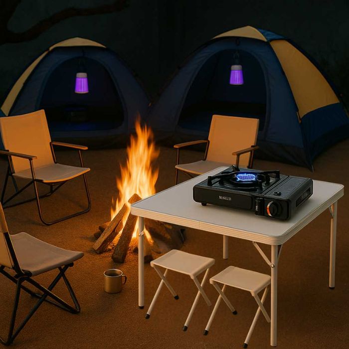 Къмпинг комплект за четирима –  сред природата/две палатки и др.