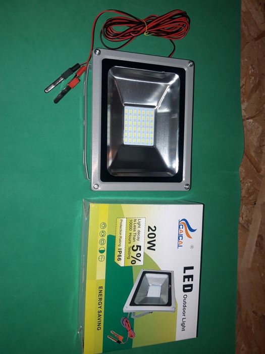 Proiector led 12v / 20w lumina alba camping, pescuit rezistent la apa!