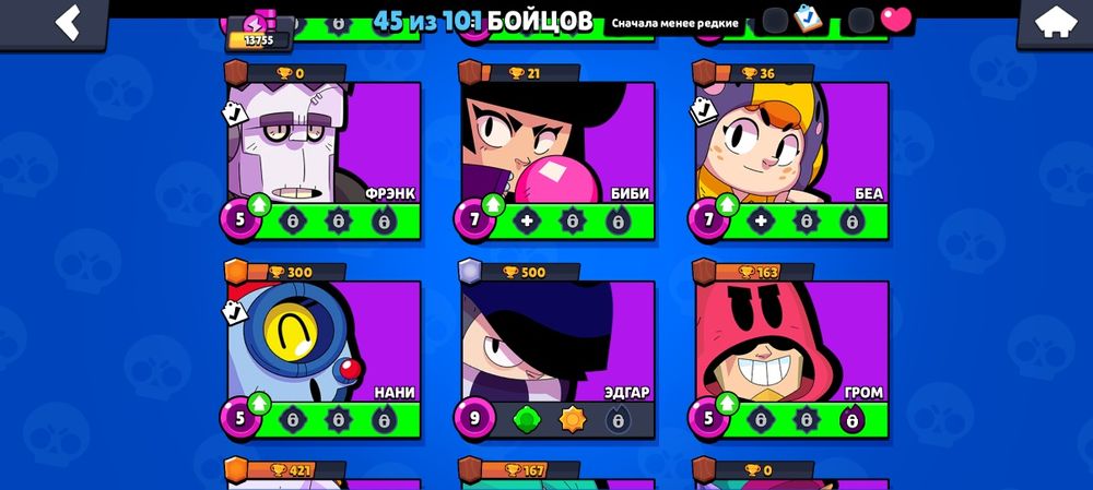 Аккаунт Brawl Stars, 13755 трофеев,