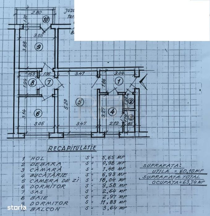 3 camere Theodor Pallady, et. 1, metrou, 64 mp