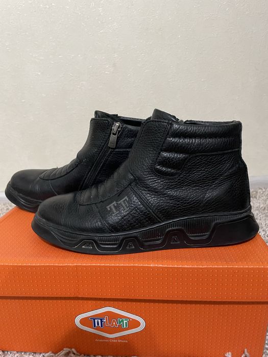 Черные Кожаные сапоги