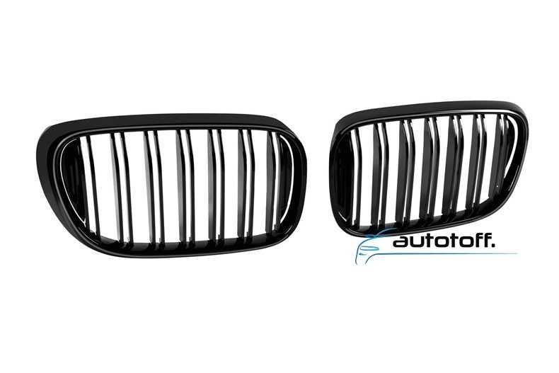 Grile duble iluminate compatibile cu BMW Seria 7 G11 G12 (15-20) Negru lucios cu LED