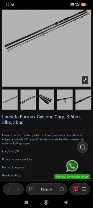 Set doua lansete Formax 3.6m 3 tronsoane
