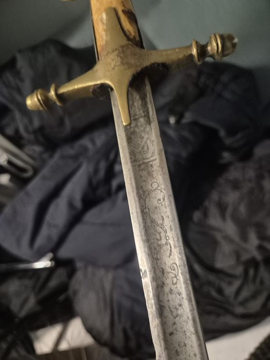 Османска офицерска сабя Шамшир. Дръжка слонова кост