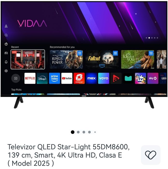 Vortex smart tv 4k UHD 55 139 cm . Cu garantie