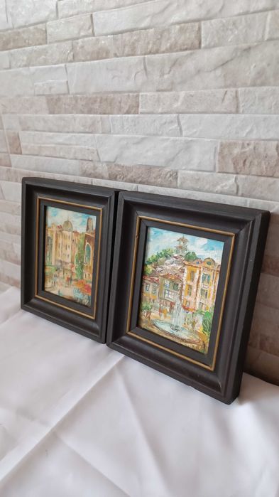 Стари картини "Пловдив" комплект два броя - 21/18см - Х.Журналов