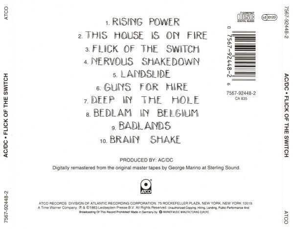 CD AC/DC - Flick of the Switch 1983