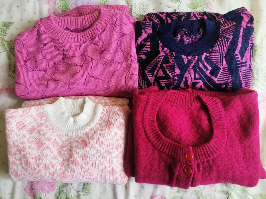 Нови детски пуловери и жилетки за момиче , ръст 123-128 см