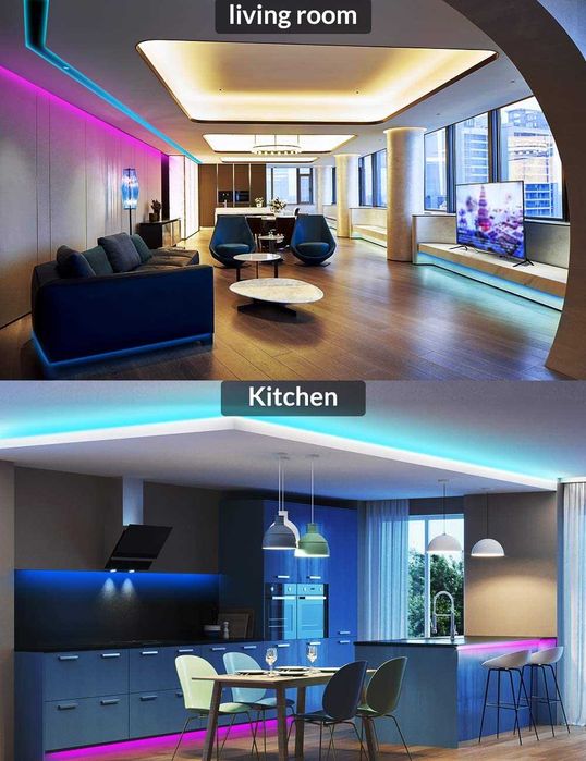 Комплект 10 м RGB цветна LED лента SMD5050 с дистанционно с 44 бутона и адаптер