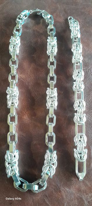 64/Сребърен Синджир и Гривна-КОМПЛЕКТ-160грама.