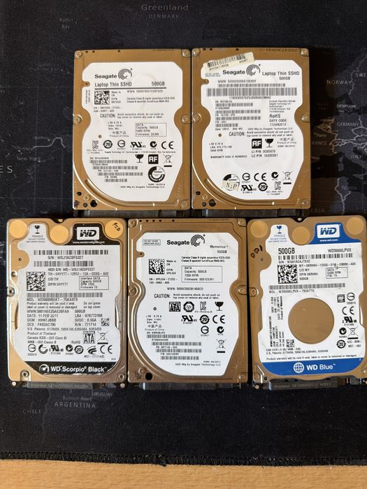 Lot 5 buc hdd laptop, 5x500gb testate cu viata 100%