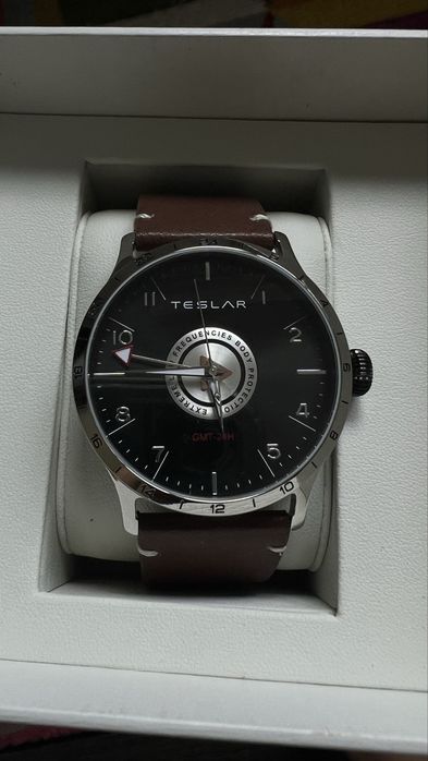1. Ceas TESLAR Re-Balance T-7 GMT TW-018 NOU Sigilat - Swiss Made - Protecție EMF