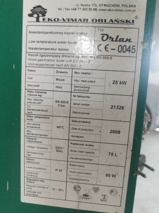 Centrala pe lemne + boiler + butelia de presiune