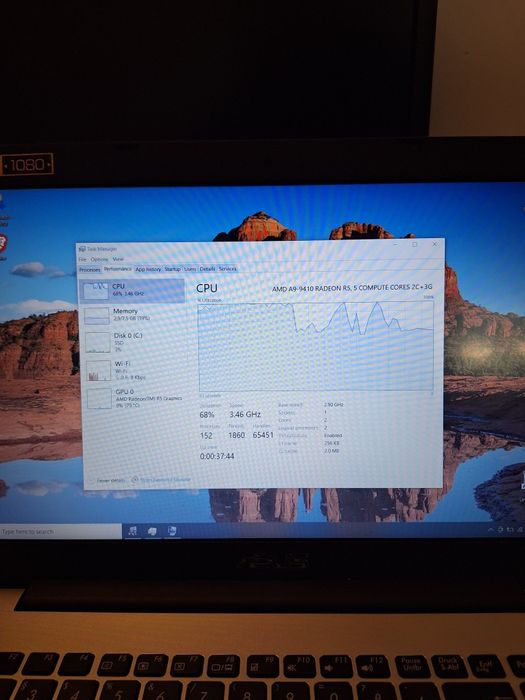 Laptop Asus F555B  AMD A9-9410 , 8 GB  , ssd 128 GB  , FullHD 15.6"