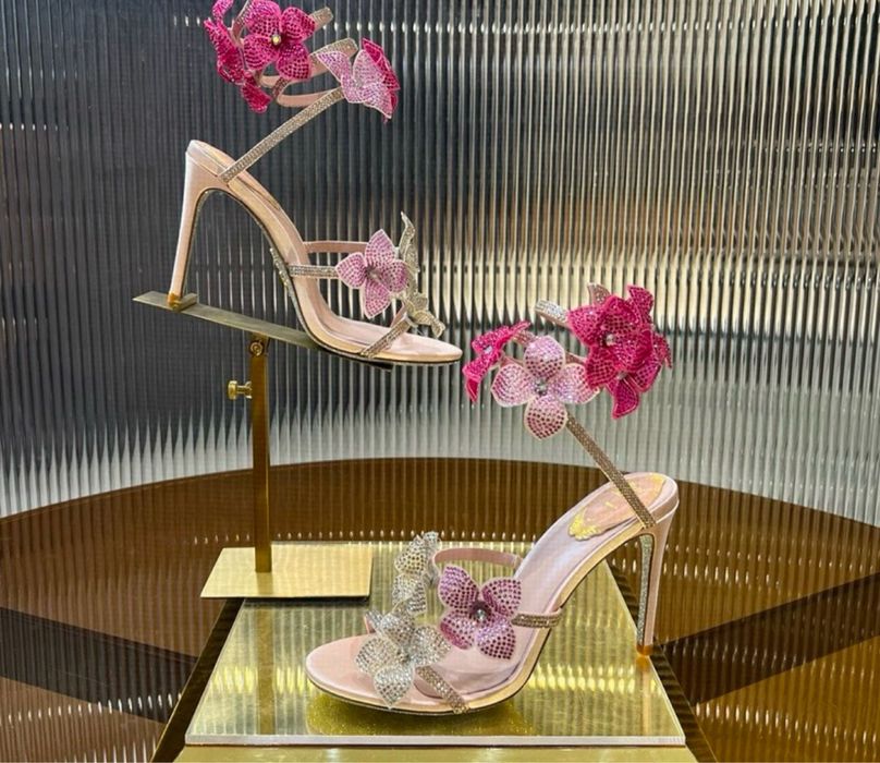 Sandale Rene caovilla piele naturala pe stoc