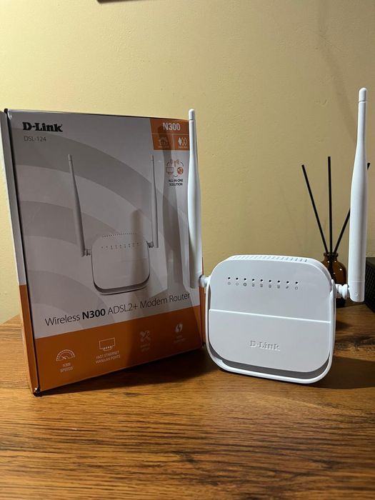 Wi-Fi роутер D-Link DSL-124 N300 (модем + роутер)