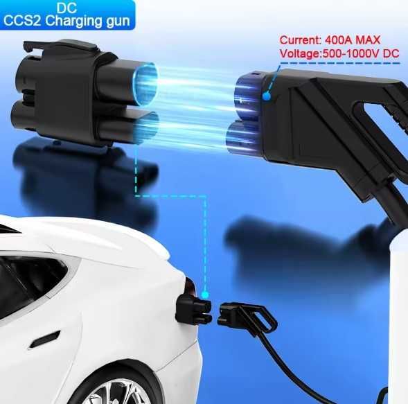 Адаптер CCS2 към CCS1 AC+DC Комбиниран за Електромобили от САЩ Канада 1000V Бързо Зареждане