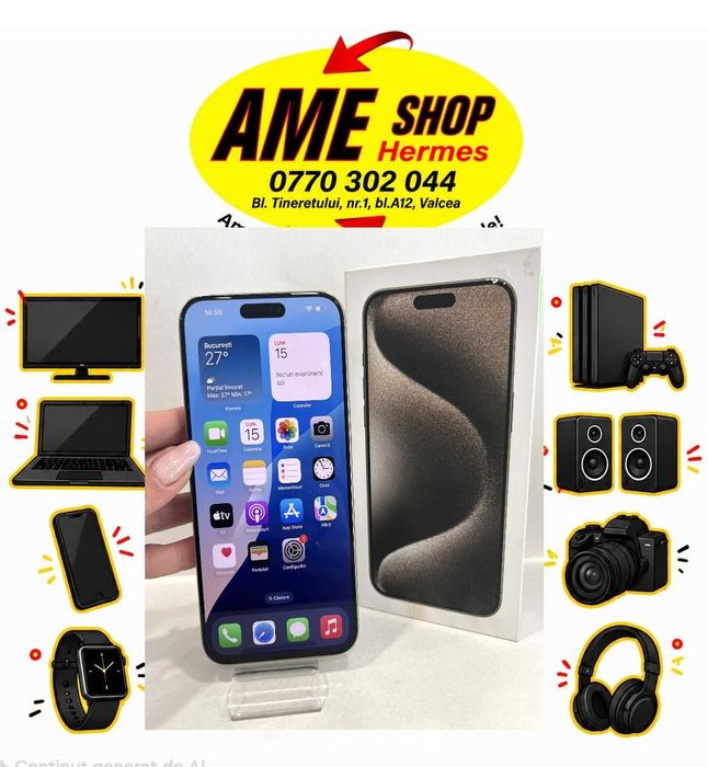iPhone 15 Pro Max,256GB, garantie, Natural Titanium!