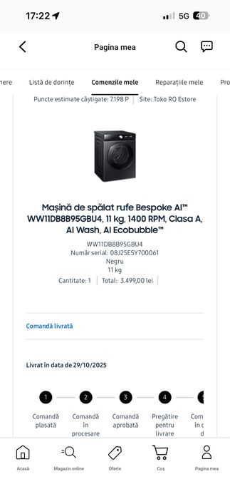 Set Samsung Bespoke AI - Uscator de haine + Masina spalat haine, cu garantie