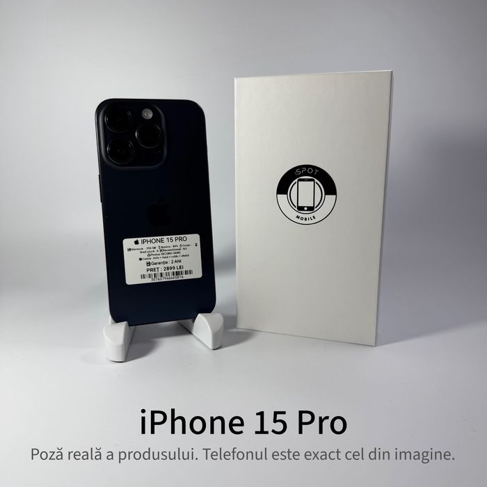 ispotmobile.ro  iPhone 15 Pro 256GB Blue ! Garantie 2 ani + cadou