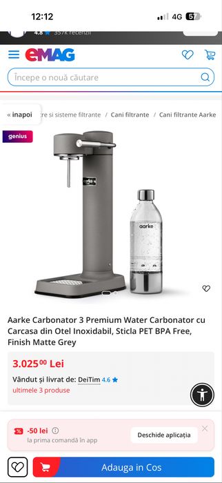 Aparat sifon premium Aarke Carbonator