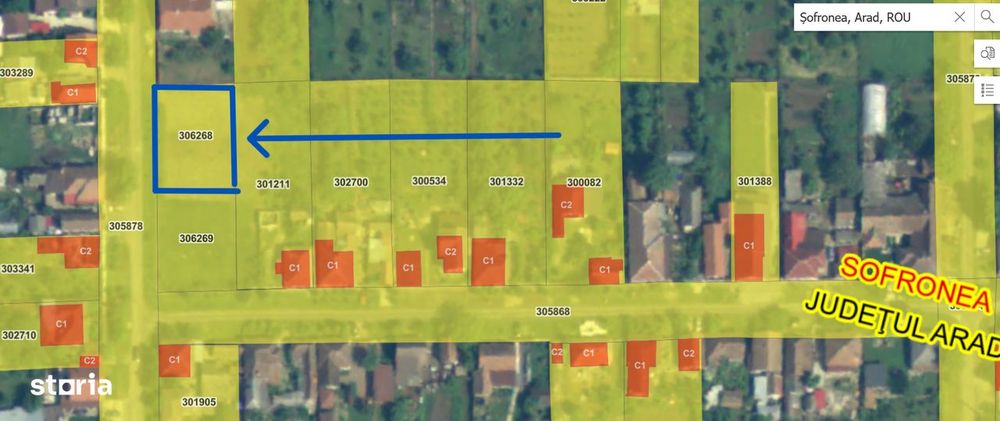 Teren intravilan 759 mp Șofronea fs.31ml,posibil parcelare  2 loturi