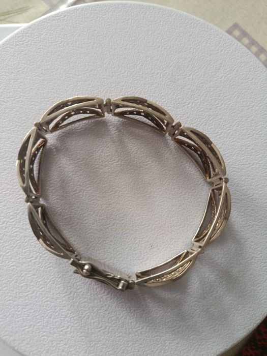 Браслет серебро с золотом