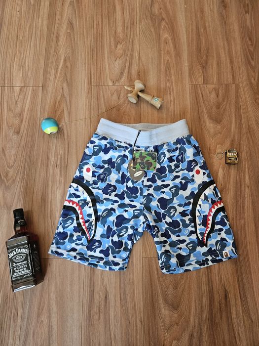 BAPE Big ABC Camo Side Shark Sweat Shorts 'Blue'
