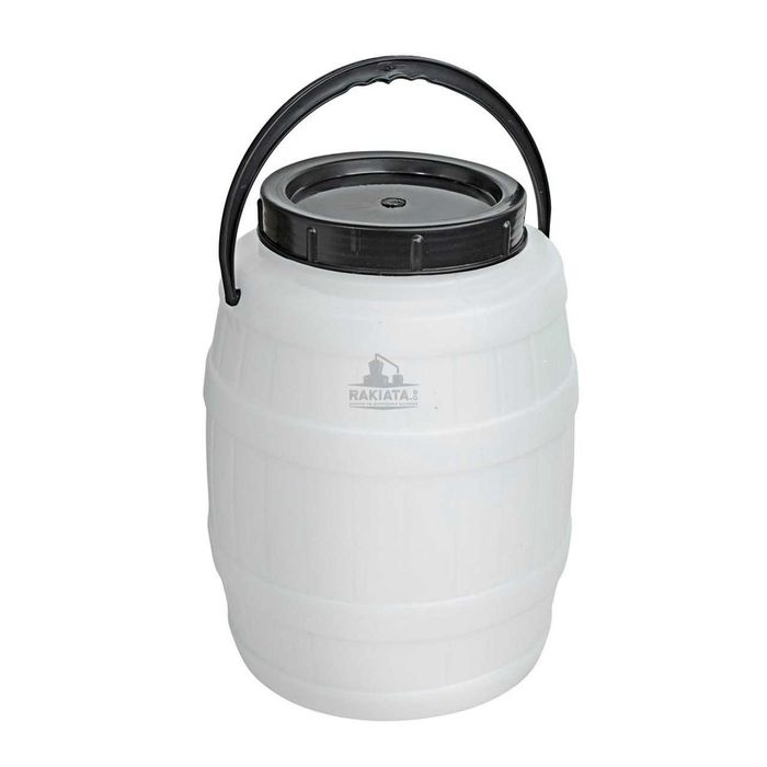 Бидон 12 литра с дръжка, бял с форма на буренце