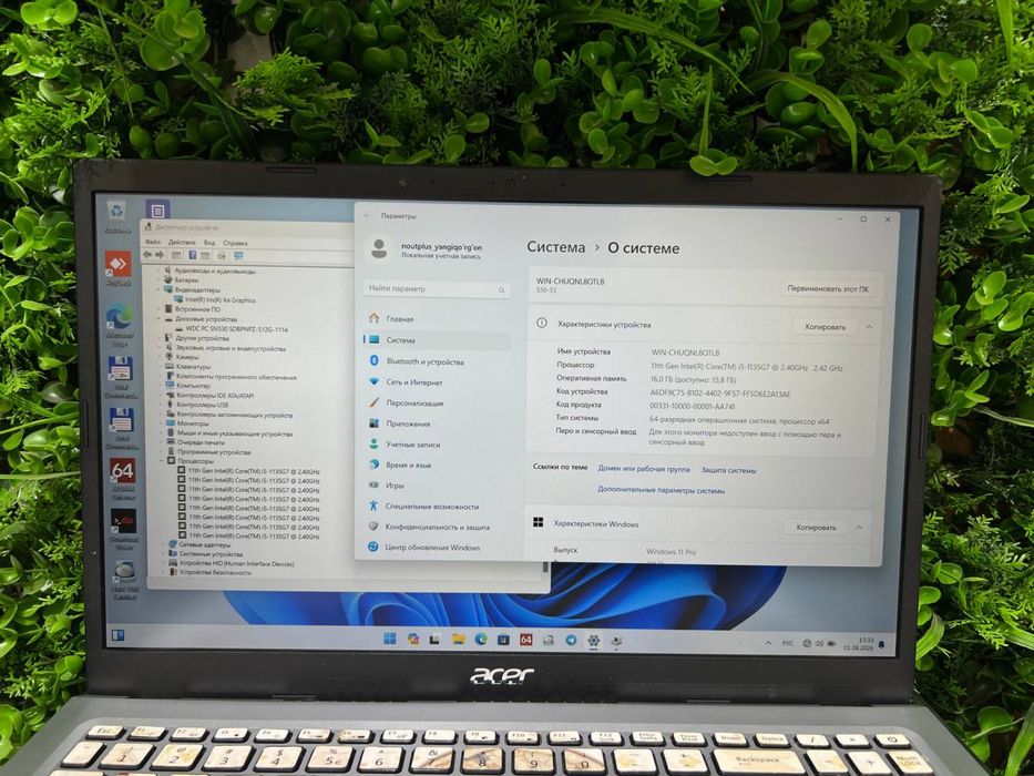 Acer core i5 16/512 gb dasturlash