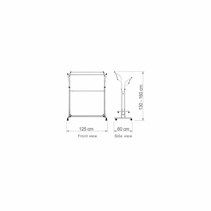 Stender metal dublu, Negru si crom, reglabil