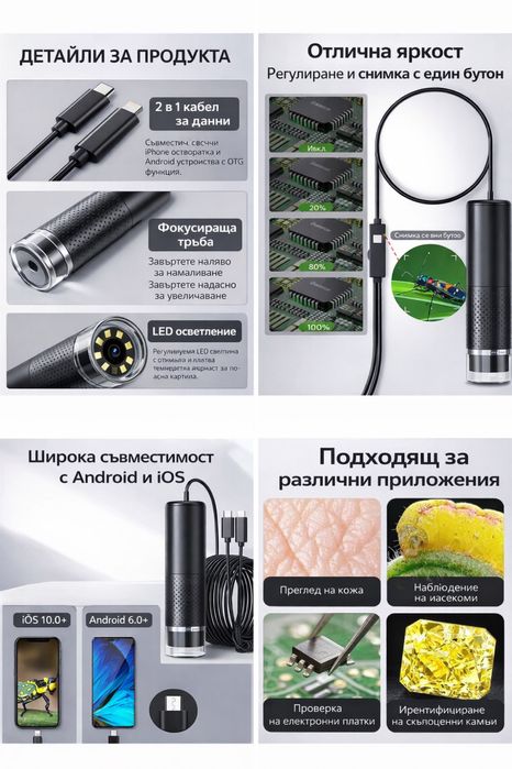 преносим цифров микроскоп с USB връзка