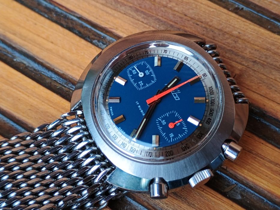 Ceas Vintage Nelco Chronograph Swiss Made 17 Rubine