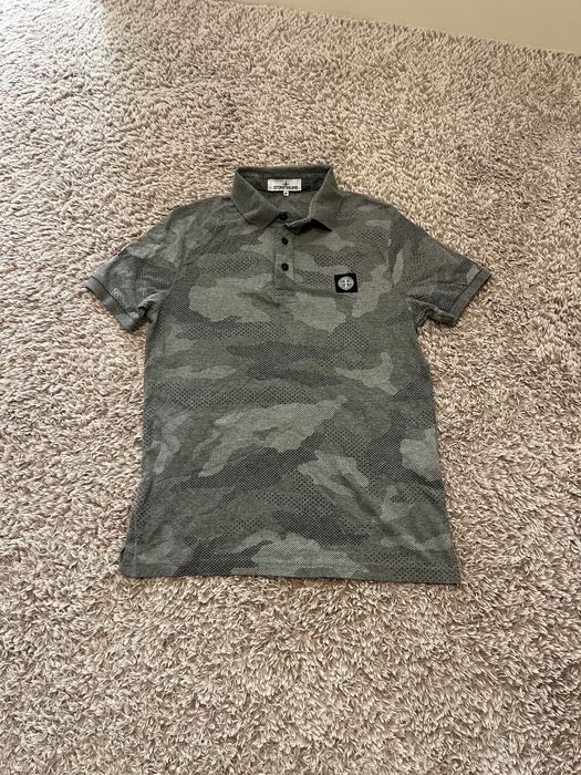 Stone Island Camo-оригинална мъжка тениска с яка