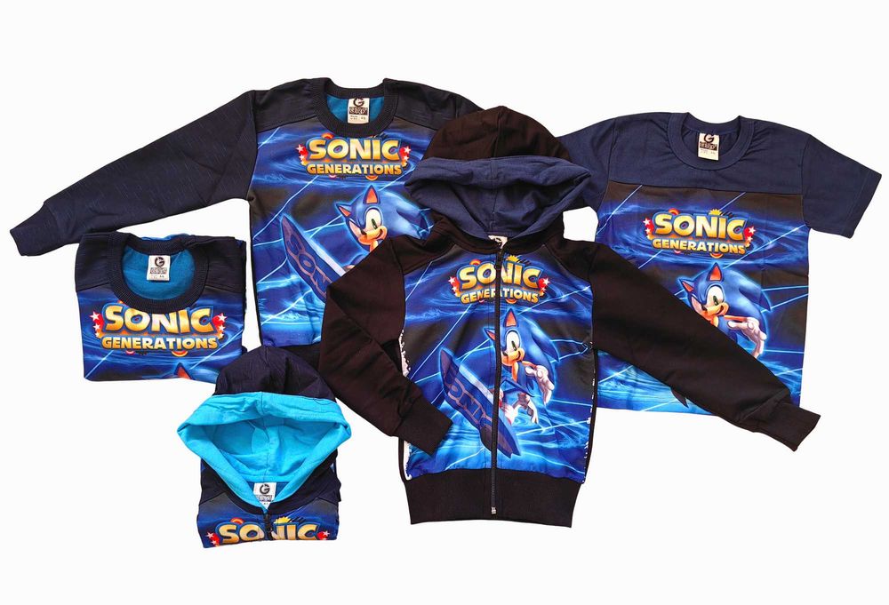 Детски суитшърт Соник детско горнище цип и качулка Sonic дълъг ръкав