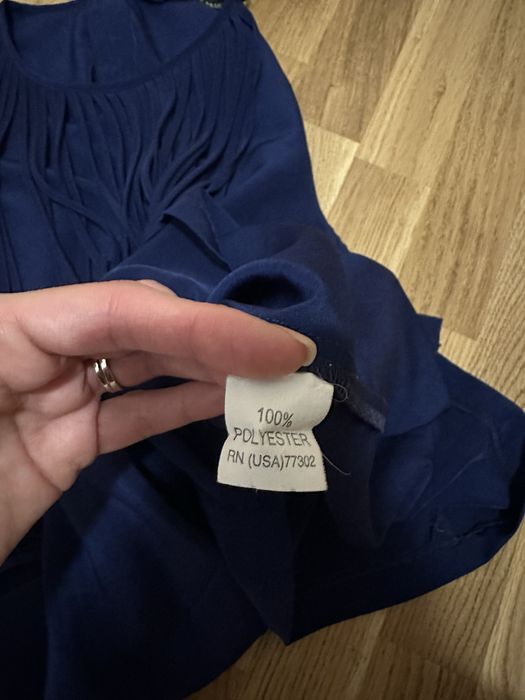 Rochie albastra cu franjuri Zara