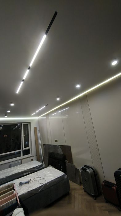 Натяжные потолки, все виды работ