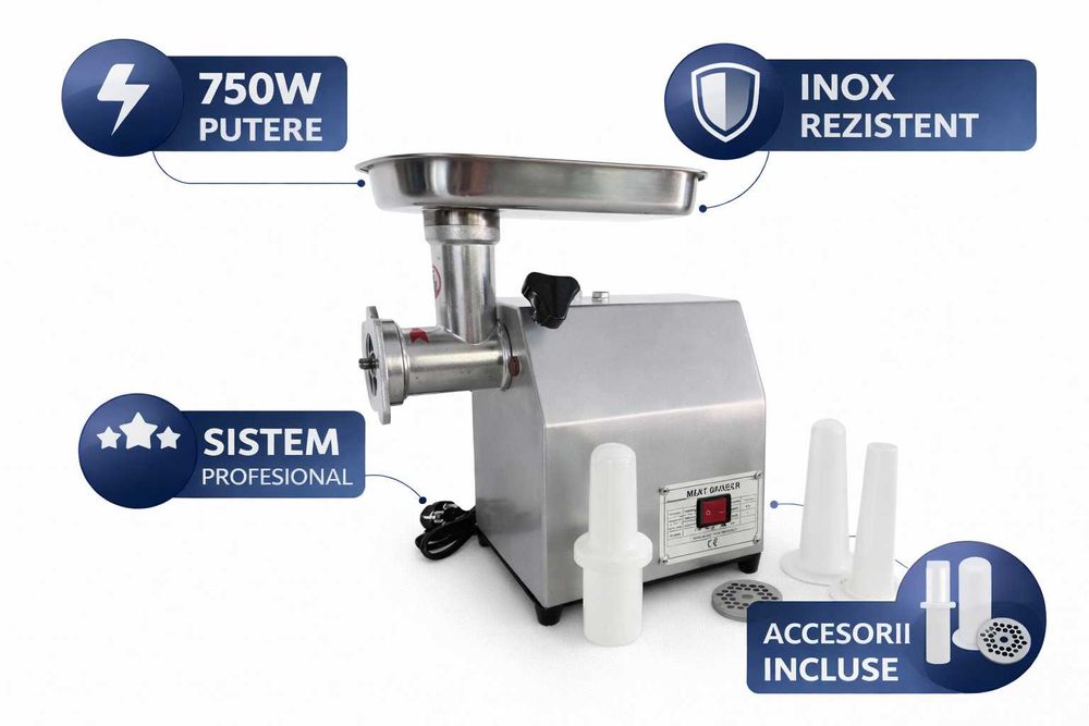 Masina de tocat carne 750W profesionala inox