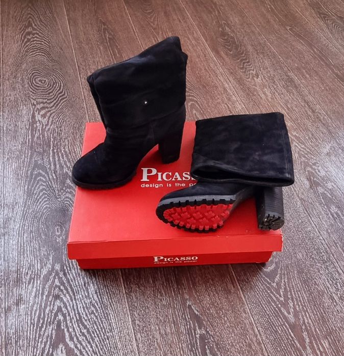 Замшевые сапоги (зима) 35размер, натуралка