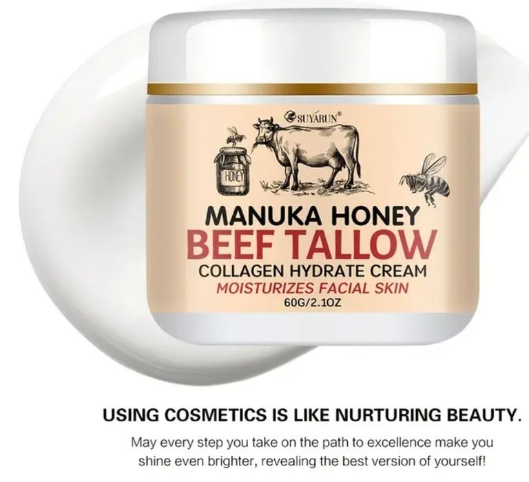 Крем за лице с мед от манука и телешка лой за  подхранване на кожата.