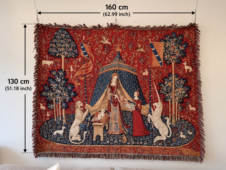 Tapiterie medievala gotic vintage retro autentica traditionala decoratie handmade covor covertura patura carpeta costume teatru arta pensiune casa