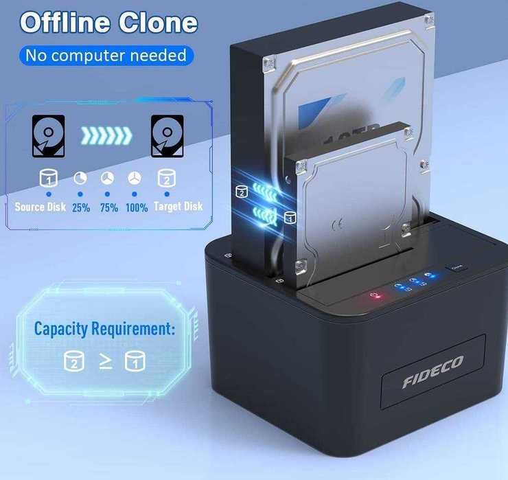 Док-станция FIDECO YPZ04-S2 USB 3.0 для HDD/SSD, двойной отсек