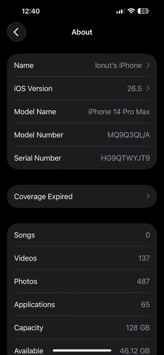 Apple iPhone 14 Pro Max, 128GB, 5G, Silver