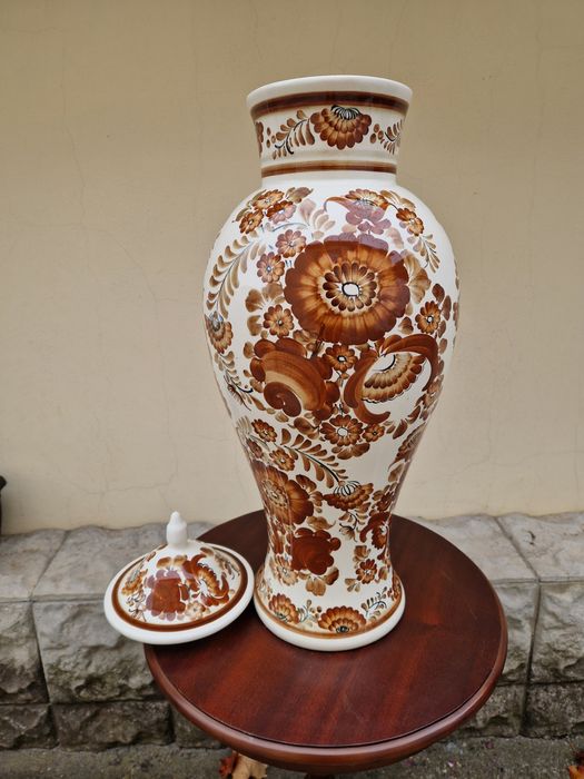 Рядка антикварна огромна полска порцеланова ваза