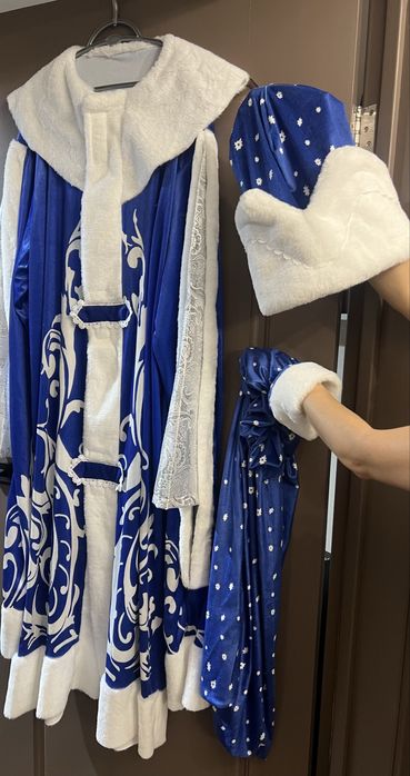 Новогодний Костюм деда мороза синий и красный