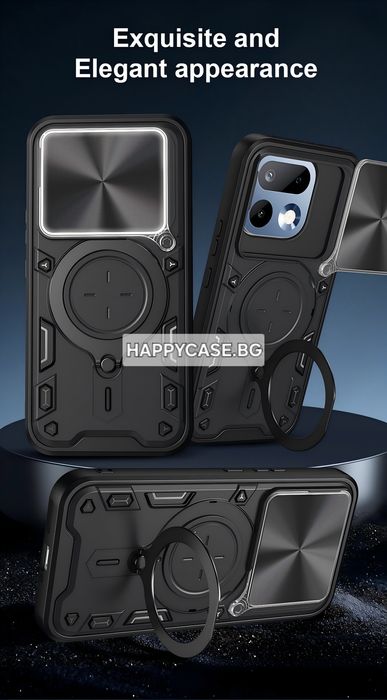 Realme 16 Pro+ 5G / GIANT RING Удароустойчив кейс гръб с пръстен