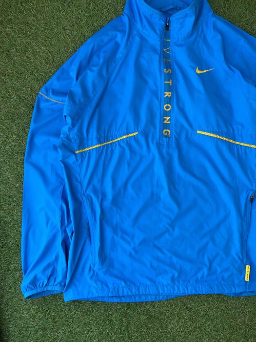 Мъжко горнище : Nike Livestrong Half Zip Royal Blue Windbreaker L